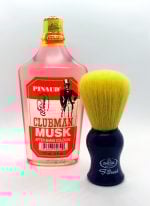 Set after-shave clubman Pinaud Musk 177ml și S10065 negru/roșu